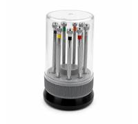 Qectial 9pcs Watch Repair Screwdriver Set Precision Toolkit with Rotating Interchangeable Bits Cover and Bottom Storage Suitable for Repair counters Training Labs Home desks