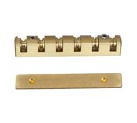 Qectial Bass Guitar Saddle Parts, Lightweight Replacement Part, Accessory with Wrench, Professional Adjustable Brass Roller Nut