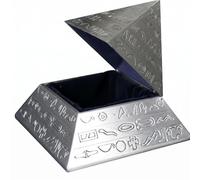 Qectial Box Pyramid Jewelry Box Tin Alloy Storage Box Decorative Keepsake Chest with Hinged Lid Carved Detail Soft Lining Suitable for Bedroom Decor Entry Giving