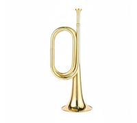 Qectial Brass Bugle Wind Instrument Notification Trumpet Call Crafted from High Grade Brass with Complete Accessories Suitable for School Performances Student, Large, Original Mp W Bag