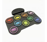 Qectial Children Electronic Drum Pad Portable Percussion Pad Toy Rhythm Learning Board Silicone Playing Pad Sound Control Suitable for kids drum practice home