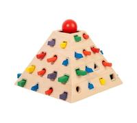 Qectial Children Pyramid Game Wooden Toy Shape Sorter Building Blocks Pulling Sticks Dice Educational Game Material Wood Suitable for family game time kindergarten activities classroom learning