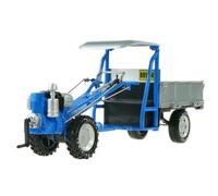 Qectial Children Simulation Tract Tractor Model Farm Vehicle Toy Featuring Movable Steering And Front Handle Zinc Alloy And Build For pretend decoration collector display, Blue