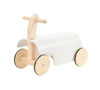 Qectial Children Wooden Balance Bike Push Ride Toy With Broad Wheel Base And Quiet Rolling For Safe Steering And Confidence Suitable for young children active, White