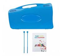 Qectial Children Xylophone 25 Note Glockenspiel Package Mallet Instrument With Aluminum Keys Portable Storage Case And Guidebook suitable for student training music classes, Blue