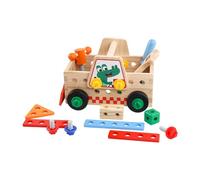 Qectial Children's Tool Set Includes Wooden Truck, Workbench, And Educational Construction Kit Designed to Skills
