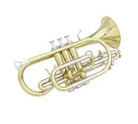 Qectial Cornet Brass Instrument Wind Musical Trumpet Bugle With Bb Key And Responsive Valves For Clear Notes Suitable for practice at home small gigs