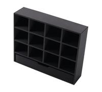 Qectial Doll Miniature Box with 12 Compartments, Storage Box, Display Case, Organizer, Doll Furniture Made of PP, Suitable for Dollhouse, Living Room, Study, black