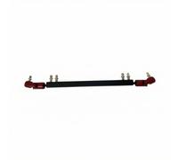 Qectial Drum Pedal Connector Double Bass Pedal Link Bar Rectangular Metal Rod Clamp End Joints Threaded Screw Tuning Zinc Alloy Hardware suitable for, Black Handle With Red Ends
