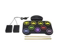 Qectial Electronic Practice Drum Electronic Kit Roll Up Pad Portable Set Digital Machine Flexible Roll Up Surface With Rounded Corners Suitable for home rehearsal lessons, Chinese Version