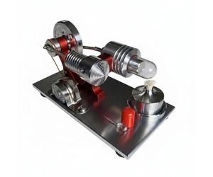 Qectial Engine Generator Desktop Science Generator Display with LED Indicator Aluminum Alloy and Glass for Learning and Hobby Engagement Suitable for Teaching aids lab Benches Shelf Display