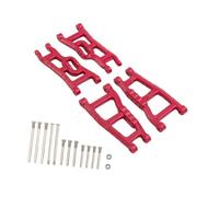 Qectial Front And Rear Axle Wishbone Set for RC Cars, Lightweight, Includes Mounting Kit, Easy Installation, Replacement Accessories, Red