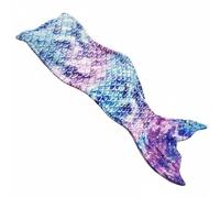 Qectial Girls Flannel Blanket Mermaid Tail Sleeping Bag Throw Cozy Accessory Charming Curve Design Lightweight Feel Suitable for Movie Nights Home Decor Reading, Blue Purple 2, 142-60cm