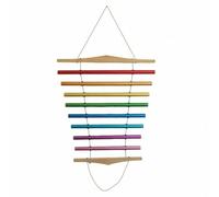 Qectial Handheld Percussion Device Wind Chime Instrument Chime Bell With Wooden Top Bottom Support And Bright Tone Tubes For Focus Suitable for meditation
