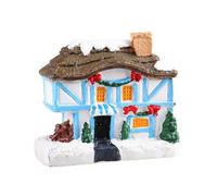 Qectial Holiday Decorative House Lighted Miniature Cottage Tabletop Ornament Snowy Hamlet With Built To Last Resin And Snowy Finish Suitable for holiday, Medium Model F, style to 3