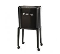Qectial Kitchen Trash Can With Press Open Lid Tall Waste Bin Garbage Container Rubbish Basket Body Raised Four Point modern look suitable for office apartment dorm home cleaning, Retro Black