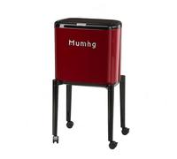 Qectial Kitchen Trash Can With Press Open Lid Tall Waste Bin Garbage Container Rubbish Basket Body Raised Four Point modern look suitable for office apartment dorm home cleaning, Retro Red