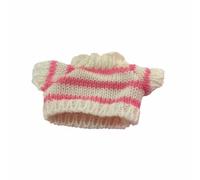 Qectial Knitted Doll Dress Clothes Outfit Sweater Apparel Cloth Texture Made Suitable for 1/8 Dolls Display Gentle Play Hobby Crafting Gift Giving Home Decoration, Pink White Striped Sweater