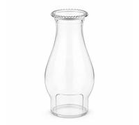 Qectial Lamp Chimney Replacement Clear Glass Shade Globe Cover with Beaded Rim and Flared Top Tapered Body for Clear Illumination and Oil Lamp Fixing Suitable