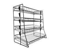 Qectial Multi Layer Snack Display Stand Countertop Organizer Rack With 4 Angled Tiers And Side Clips Carbon Steel Stable Structure suitable for clubhouse community center hospital waiting area salon
