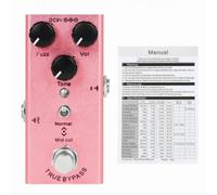 Qectial Musical Pedal Fuzz Pedal Guitar Effects Pedal Stompbox Distortion with True Through Footswitch Side Jacks and Clearly Marked Controls in Alloy Shell suitable for pedalboard setup live shows