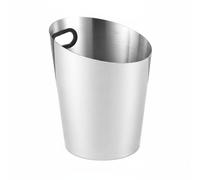 Qectial Outdoor Beverage Ice Bucket Tub Chiller Container with Wide Opening for Easy Loading and Mirror Finish in Stainless Steel Suitable for Beverage, Array, Silver, Large 5L