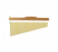 Qectial Percussion Music Bar Chimes Single Row Instrument Aluminum Alloy Rods Beech Wood Frame Suitable for Studio Worship Orchestra Music Education, Gold, 36-Tone Chime