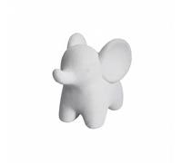 Qectial Resin Elephant Figurine Statue Ornament Sculpture With Cozy Flocked Surface Quality Resin Body Gentle Rounded Lines Small Tabletop Size suitable for, White