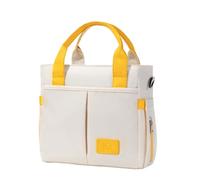 Qectial Shoulder Carrier Tote Bag Diaper Bag Organizer Travel Bag Changing Bag with Oxford Polyester Nylon Suitable for Childcare Daily Commute outings, Lemon