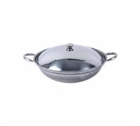 Qectial Stainless Steel Cookware Mini Hot Pot Chafing Dish Serving Pot with Heat Preserving Lid and for Dry Pot Cooking Appetizer Service Restaurant Suitable, 26CM, with Lid