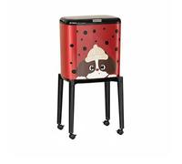 Qectial Sweater Trash Can Trash Bin Tall Wastebasket With Stand Lid Large Capacity Narrow Profile PP Material with 360 Degree Wheels suitable for kitchen office dorm tight corners, Red