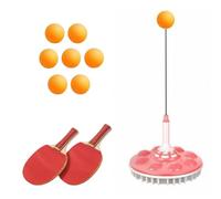 Qectial Table Tennis Reply Training Device Easy to Assemble Table Tennis Training Device with Elastic Rod Lightweight for Kids