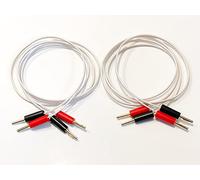 QED Performance Micro White Speaker Cable 3 Metre Pair, Two Cables Terminated With Gold Plated 4mm Banana Plugs On All Ends 8 Plugs In Total