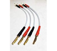 QED XT25 Bi-Wire Links 20CM Set Of 4 Terminated 4 x Gold Plated 4mm Banana Plugs To 4 x Gold Plated Wide Spade