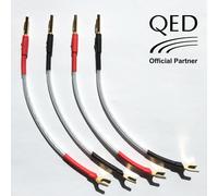 QED XT25 JUMPER LINKS Performance Speaker Cable Spades to Banana Plugs 4 x 15cm