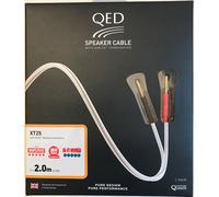 QED XT25 Speaker Cable - 2 Metre Pair - Boxed Factory Banana Terminated 2M 200cm