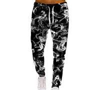 QEDCVS Unisex 3D Rainbow Smoke Print Sports Jogger Pants Casual Trousers Harajuku Sweatpants with Drawstrin