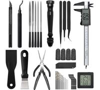 QeeaHuuo 3D Printer Tool Kit Essential 3D Printer Tools for Removing, Smoothing, Finishing, Deburring, Craving, Drilling 3D Printer Accessories for Bambu Lab, Ender3-Measuring Tool Kit-Beginner