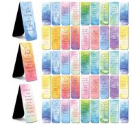 Qeeenar 48 Pcs Bible Verse Magnetic Bookmarks Inspirational Scripture Christian Book Markers 2025 Vbs Religious Motivational Encouragement Flower Page Clips Presents for Women School Office Supplies