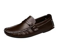 QEEFXLQI Leather Shoes for Men Manufacturers Wholesale Cross-Border Large Size Toe Shoes Men's New Men's Leather Shoes Cowhide Shoes Casual Driving Shoes, Black, 13 US