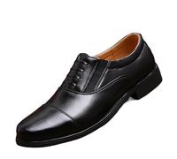 QEEFXLQI Leather Shoes for Men Men's Formal Shoes Three-Joint Slip-on Leather Shoes Business Breathable Fashion Three-Pointed lace-up Casual Leather Shoes(38)