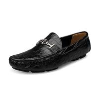QEEFXLQI Leather Shoes Men Loafers Slip On Loafers Large Size Hollow Hollow Men's Shoes, Black, 13 US