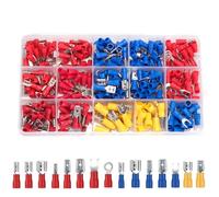 QeeHeng 280Pcs Electrical Crimp Connectors, 0.5-6.0mm² Insulated Wire Cable Terminal Connectors, Spade Bullet Butt Fork Ring Male/Female Crimp Connector for Car Motorcycle Repairs