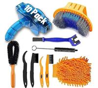 QeeHeng Precision Bicycle Cleaning Brush Tool,Bike Cleaning Tool Set Including Bike Chain Scrubber, suitable for Mountain, Road, City, Hybrid,Dirt,BMX Bike and Folding Bike,10 Pieces