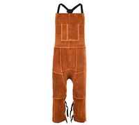 QeeLink Welding Apron Split Leg for Men and Women, Flame & Heat Resistant Leather, Welding Pants- Heavy Duty Workshop Apron for Welder, Carpenter, Blacksmith