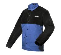 QeeLink Welding Jacket Split Leather Sleeves | Premium Flame Resistant Cotton Body Welder Jackets