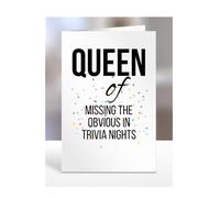 Qeen of Missing the Obvious in, Funny, Joke, Birthday Card Gifts for grandma, mum, mummy, nan, wife, girlfriend, fiancée, women, presents for Christmas, A5-239_66