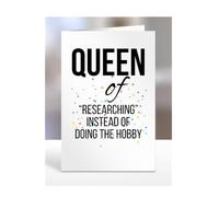 Qeen of “Researching” Instead of, Funny, Joke, Birthday Card Gifts for grandma, mum, mummy, nan, wife, girlfriend, fiancée, women, presents for Christmas, A5-239_5