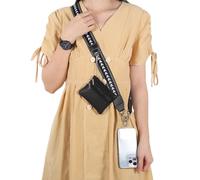 QeenRTUU Phone Strap With Wallet - Clip and Go Crossbody Strap With Zippered Pouch, Save The Girls (Black)
