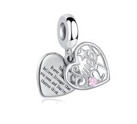 QeenseKc Sweet Birthday Number 21st Double Heart Charm Compatible with Pandora Bracelet Women
